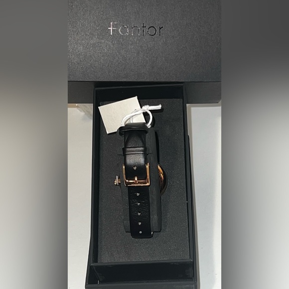 Designer Watch-Fantor Woman Luxury Leather Wrist Watch Chronograph Quartz, Black - Picture 8 of 13